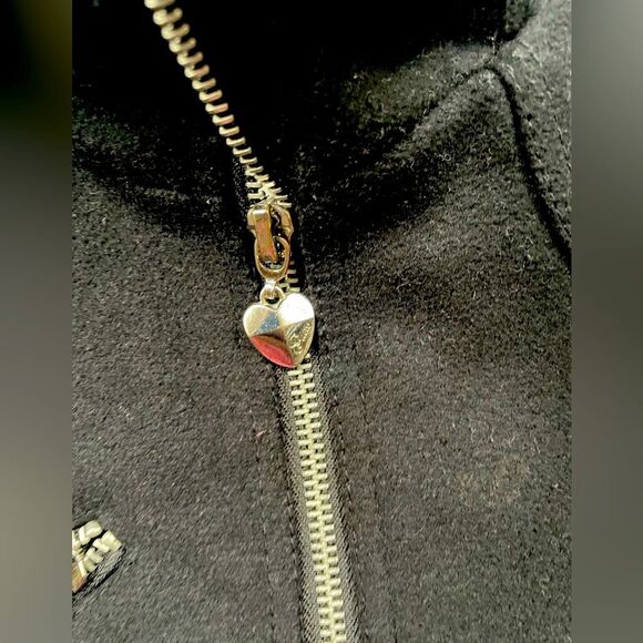 1981 Guess Faux Leather Moto Jacket Womens Size M Zip up Black Silver Zip Lin… - Picture 11 of 16